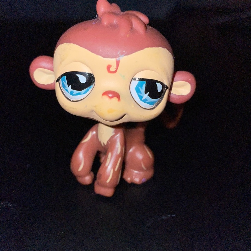 Littlest Pet Shop #485 Brown Monkey Blue Teardrop Eyes LPS